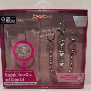 Bebe MAG Safe Phone Case and Charm Set fits iPhone 14Plus, 14Pro Max, 13Pro Max